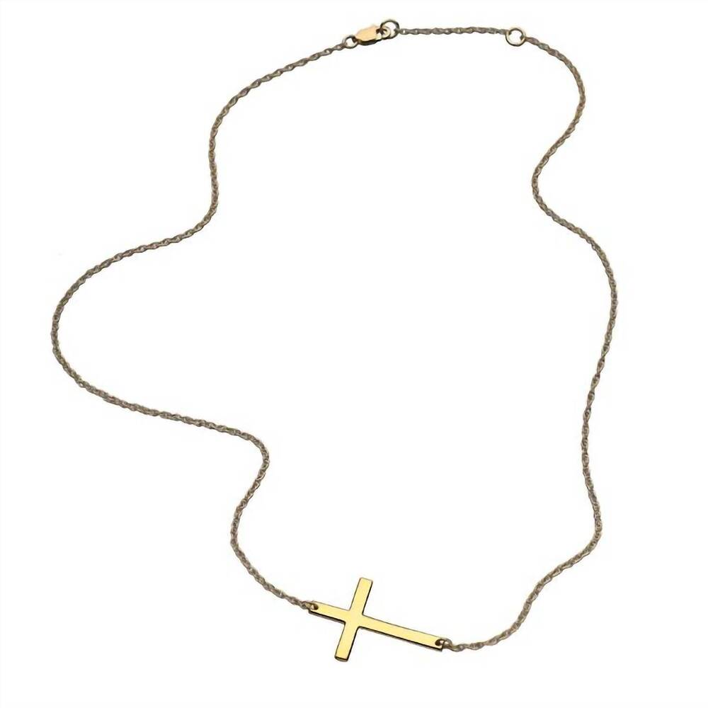 NEW JENNIFER ZEUNER women's theresa cross necklace in gold